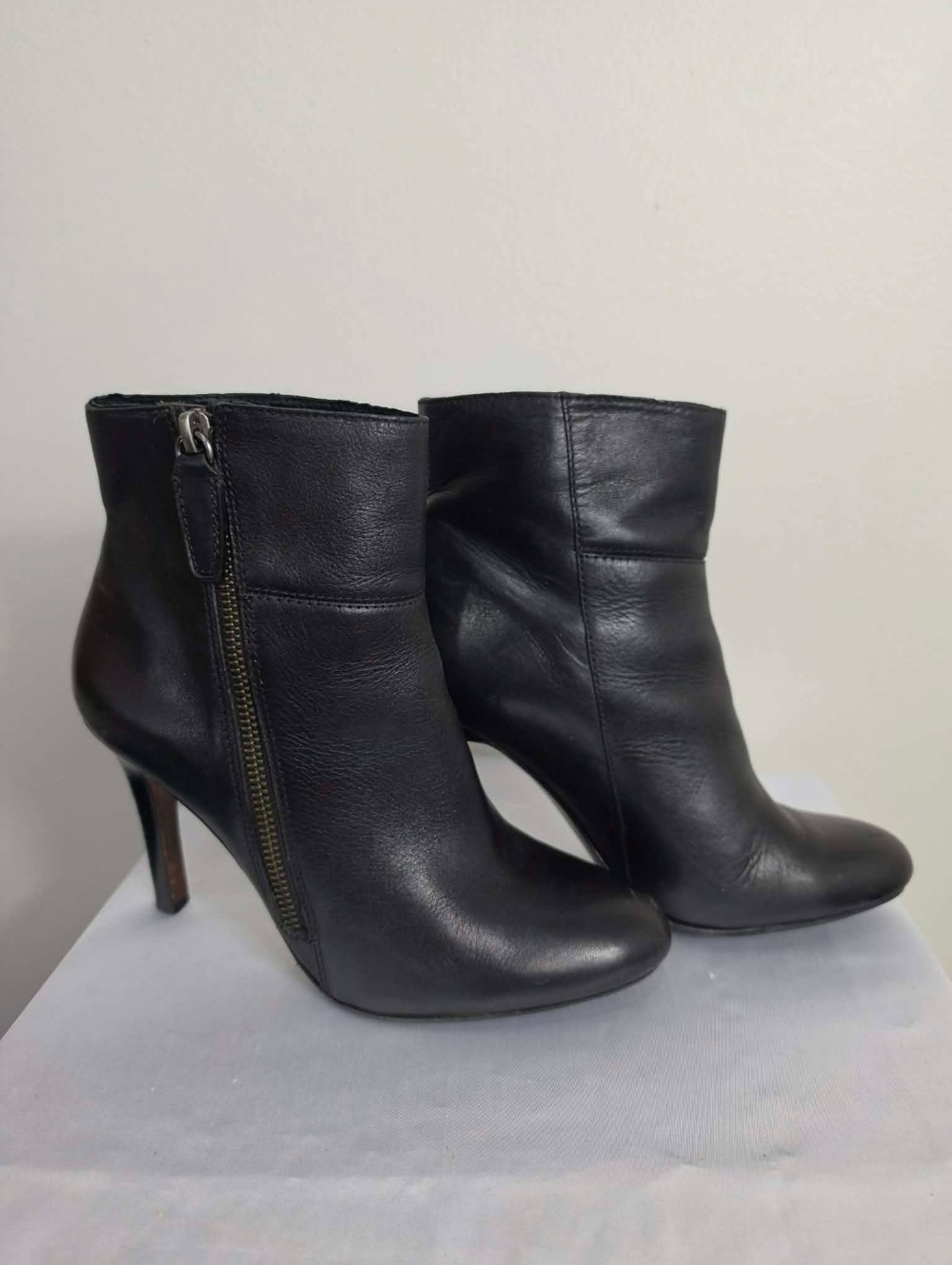 Coach Black Leather Ankle Boots